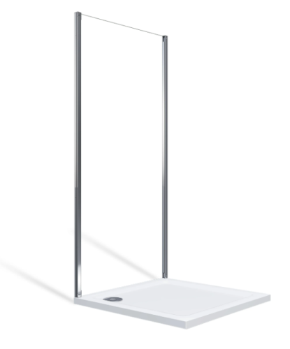 Боковая стенка GOOD DOOR SPIRIT СП00013 100х190 стекло прозрачное профиль хром