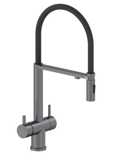 Смеситель для кухни AltroBagno Flusso AltroBagnoFlusso050203GM на мойку оружейная сталь
