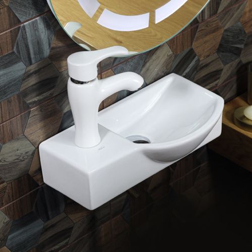 Раковина из сантехнического фарфора Melana 7947AR-805 41х23 подвесная цвет белый 1 отверстие под смеситель