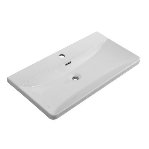 Раковина керамическая BelBagno BB-8076-3-80 80х40 накладная цвет белый 1 отверстие под смеситель