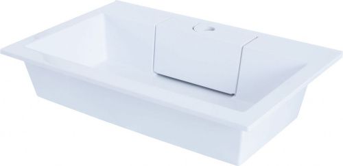 Раковина из литьевого мрамора Aquanet Фортуна 00182523 70х45 полувстраиваемая цвет белый 1 отверстие под смеситель