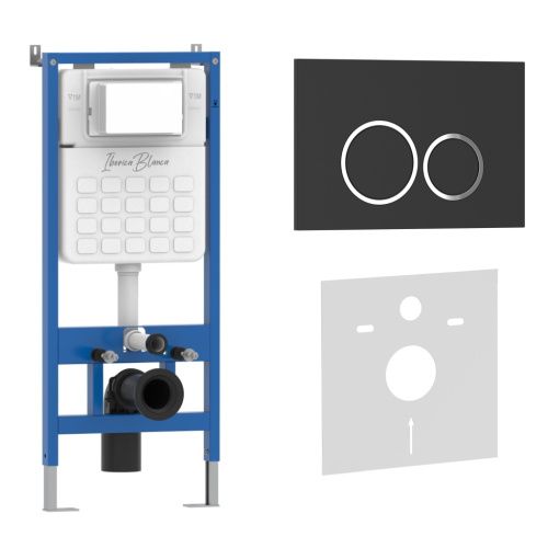 Комплект сантехническая инсталляция с клавишей смыва Iberica Blanca ESTI-O IB001.822