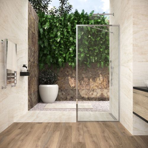Душевая перегородка Vegas-Glass EAF Frame EAF Frame 80 08 crystalvision 80х200 стекло прозрачное профиль хром