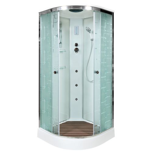 Душевая кабина AvaCan EM1580GM+EL 80х80 четверть круга с крышей ориентация универсальная