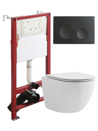 Комплект унитаз с инсталляцией и клавишей смыва Agger ATI03100+APB144