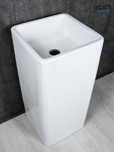 Раковина керамическая Gid Autonomo 81119 41х41 напольная цвет белый без отверстий под смеситель