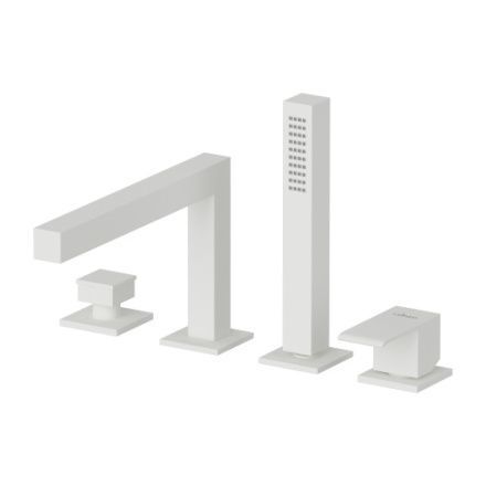 Смеситель Cezares PORTA PORTA-BVDM4-BIO на борт ванны белый матовый