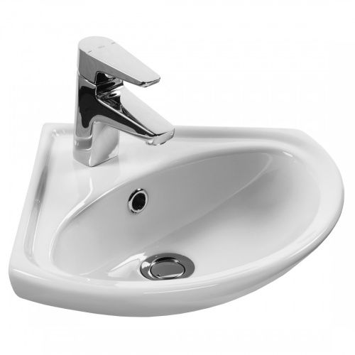 Раковина из сантехнического фарфора Santek Ирис 1WH110514 41х36 подвесная цвет белый 1 отверстие под смеситель