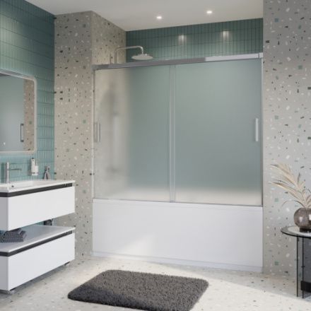 Душевая шторка на ванну Cezares TANDEM-SOFT TANDEM-SOFT-VF-2-180/145-P-Cr 180х145 стекло рифленое профиль хром глянцевый ориентация универсальная