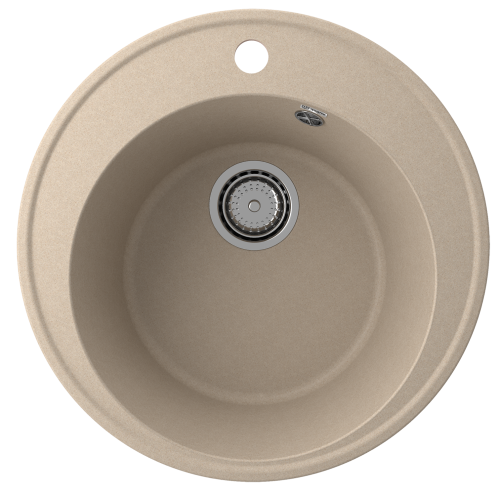 Кухонная мойка Ulgran Quartz Nora 485-03 49х49 цвет бежевый поверхность матовая