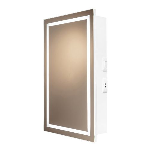 Зеркало-шкаф Azario Hamburg-WHITE LED-00002670 46х15х76 подвесной цвет белый