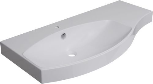 Раковина из литьевого мрамора Aquanet Опера НФ-00007621 115х54 полувстраиваемая цвет белый 1 отверстие под смеситель