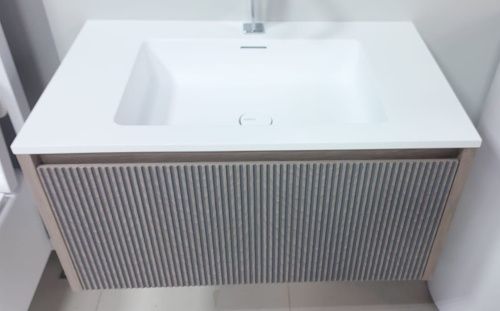 Раковина из искусственного камня Salini Onda Plus 1402203MN 200х55 подвесная цвет белый без отверстий под смеситель