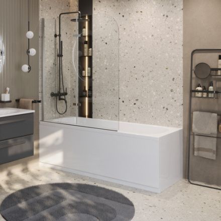 Душевая шторка на ванну Cezares ECO ECO-O-V-21-120/140-C-Cr 120х140 стекло прозрачное профиль хром глянцевый ориентация универсальная