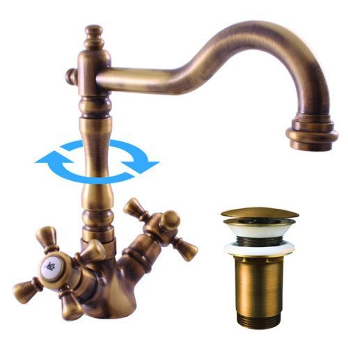 Смеситель RavSlezak MORAVA RETRO MK321.5/8SM на раковину бронза