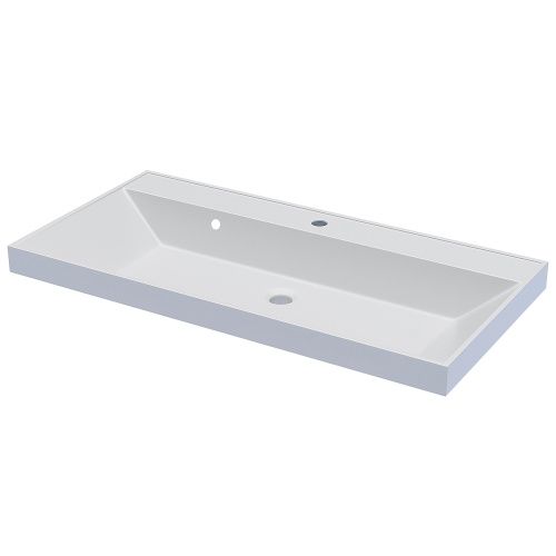 Раковина из литьевого мрамора Uperwood Classic 291020338 90х45 полувстраиваемая цвет белый глянцевый