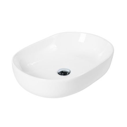 Раковина из сантехнического фаянса BelBagno BB1084 60х40 накладная цвет белый без отверстий под смеситель
