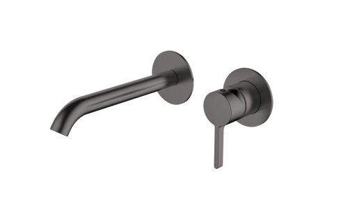 Смеситель для раковины AQG Urban Flow 01URF160GM встраиваемый в стену оружейная сталь