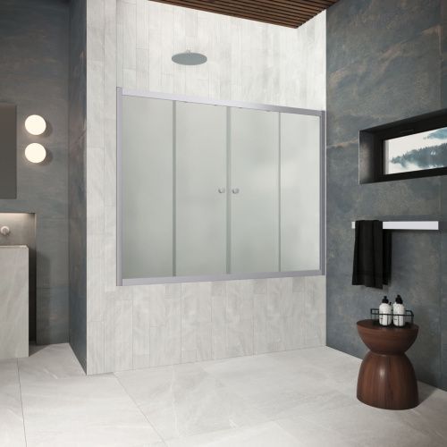 Душевая шторка на ванну Vegas-Glass Z2V Protec Z2V Protec 200 07 10 200х140 стекло матовое профиль хром ориентация универсальная