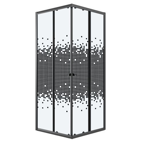 Душевой уголок Niagara Eco NG-1009-14QBLACK 89х89 стекло матовое профиль черный матовый без поддона