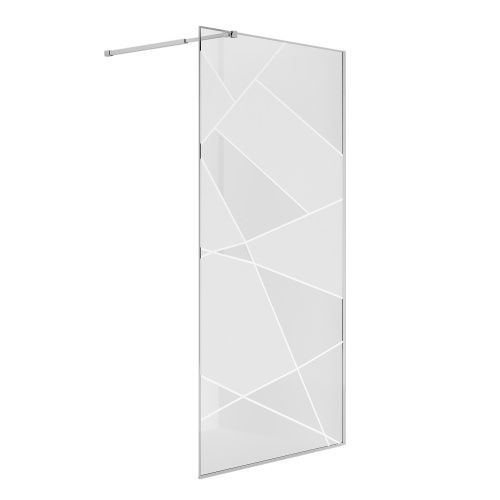 Душевая перегородка Niagara Nova NG-660-12 120х195 стекло прозрачное с рисунком профиль хром глянцевый