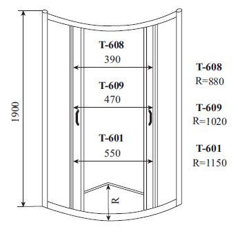 Душевой уголок Timo ALTTI-609C 90х90 стекло прозрачное профиль хром без поддона - фото 2