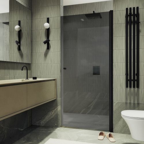 Душевая дверь Maybah Glass MGD-812-6 90х198 стекло тонированное профиль черный