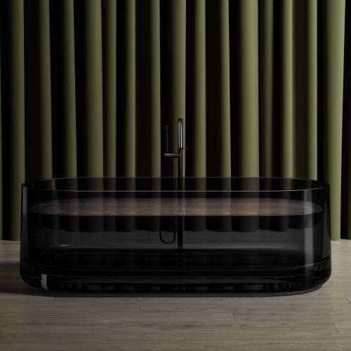 Ванна полиэфирная смола Abber Kristall AT9708Onyx 170х75 отдельностоящая овальная