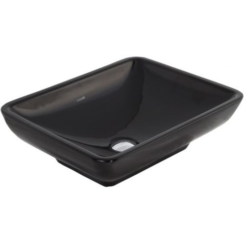 Раковина из сантехнического фарфора Creavit Tina TP140-00SI00E-0000 50х40 накладная цвет черный без отверстий под смеситель