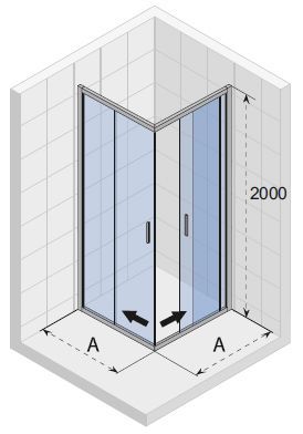 Душевой уголок Riho HAMAR 2.0 G007005121 90х90 стекло прозрачное профиль черный матовый без поддона - фото 2