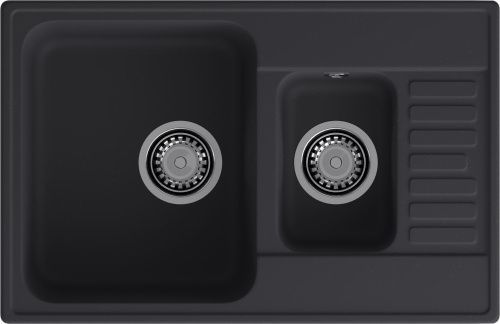 Кухонная мойка Granfest Quarz 21К черный 74х48 цвет черный поверхность матовая