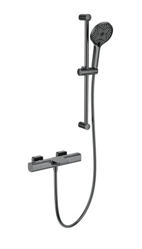Душевой гарнитур со смесителем Wonzon & Woghand WW-C2017-A-BGG настенный графит