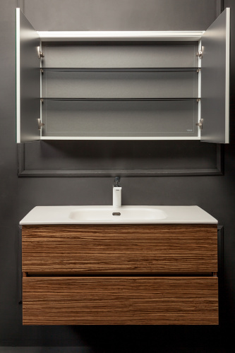 Зеркало-шкаф Armadi Art Vallessi 546-Z 100х65 подвесной цвет коричневый