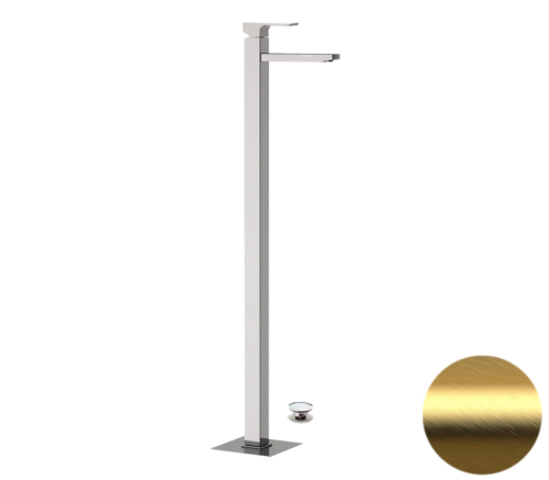 Смеситель для раковины Remer Absolute AU18BG напольный брашированное золото