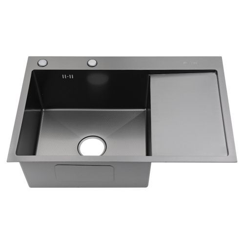 Кухонная мойка Fmark FSC6550Q-L 65х50 цвет графит поверхность матовая