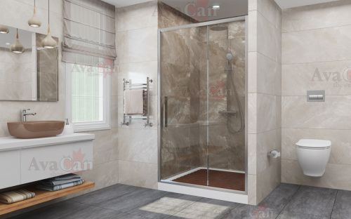 Душевая дверь AvaCan FC160 180х195 стекло прозрачное профиль хром глянцевый