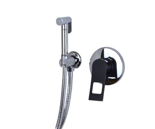 Гигиенический душ со смесителем Bronze de Luxe Element EL28CB хром/черный