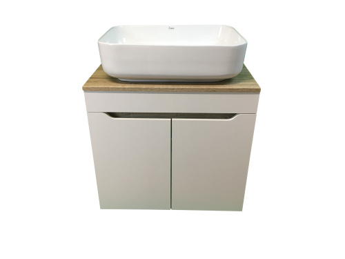 Тумба с раковиной Sintesi STL.W7024_SIN-LVB-APP-409 60х55х50 подвесная цвет белый/коричневый