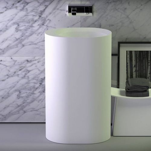 Раковина Knief Glow 0600-063-01WA 55х40 напольная цвет белый матовый без отверстий под смеситель