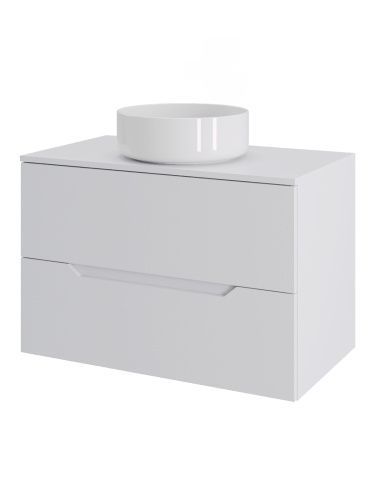 Тумба с раковиной Orange Line Li-70TuwMDF+B09-360W 70х46х69 подвесная цвет белый матовый