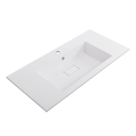 Раковина из искусственного камня Cezares SLIDER CZR-1000/480-LV-MR-PRS 100х48 подвесная цвет белый матовый 1 отверстие под смеситель