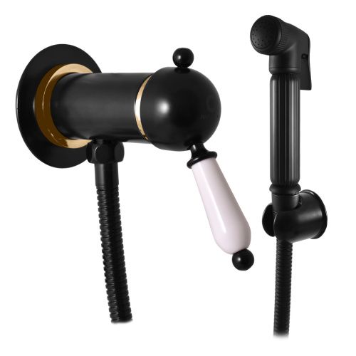 Гигиенический душ со смесителем RavSlezak LABE L047/1CMATZ черный матовый