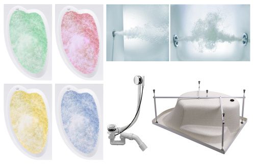 Ванна акриловая гидромассажная Timo IVA IVA1610L-KTIVA16-SPV1505-T-CM-T-BM-T-CT 160х100 пристенная асимметричная с каркасом