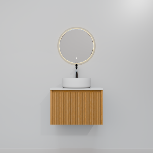 Тумба с раковиной+зеркало Art Decco Elizabeth (Элизабет) AEL06W11S3MF 60x45x40 подвесная цвет белый дуб