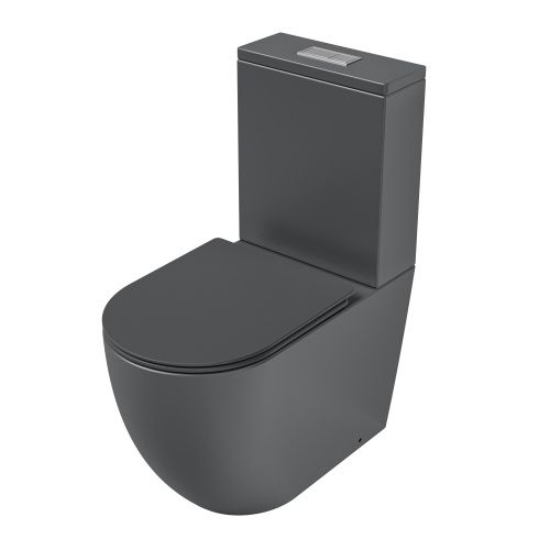 Унитаз напольный с бачком Grossman Торнадо GR-4494GMSQ серый матовый с сиденьем микролифт безободковый смыв торнадо