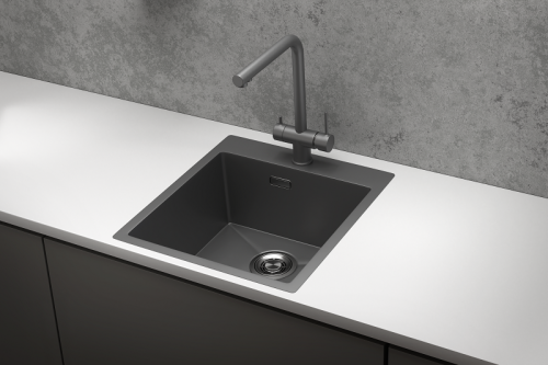 Кухонная мойка Granula 4600, ГРАФИТ МАТОВЫЙ 46х51 цвет графит матовый поверхность матовая