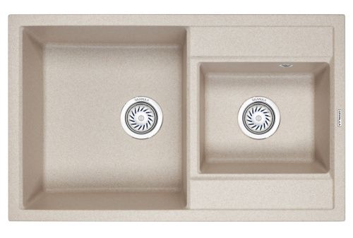 Кухонная мойка Granula 8201, ПИРИТ 82х50 цвет бежевый поверхность матовая