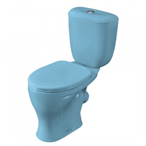 Унитаз-компакт напольный с бачком Santeri Воротынский 1P4017S0600BF голубой с сиденьем каскадный смыв