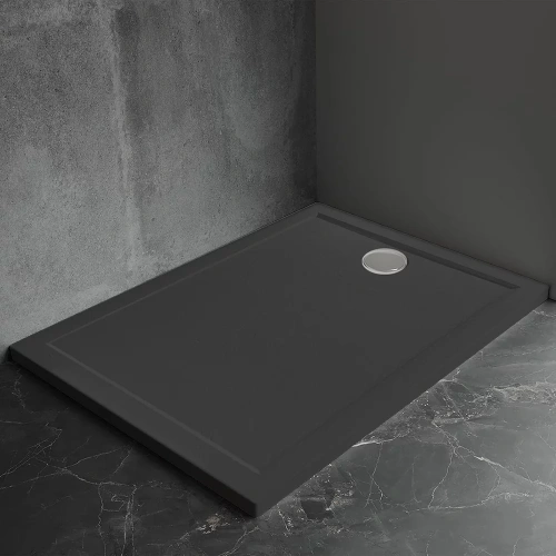 Душевой поддон Veconi Pietra PT-B-10080-RU 100х80 искусственный камень черный