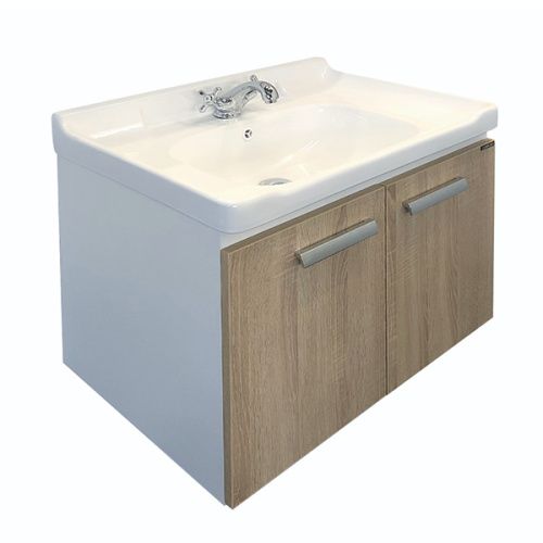 Тумба с раковиной Comforty Рига 00004142215CF 72х47х55 подвесная цвет дуб сонома